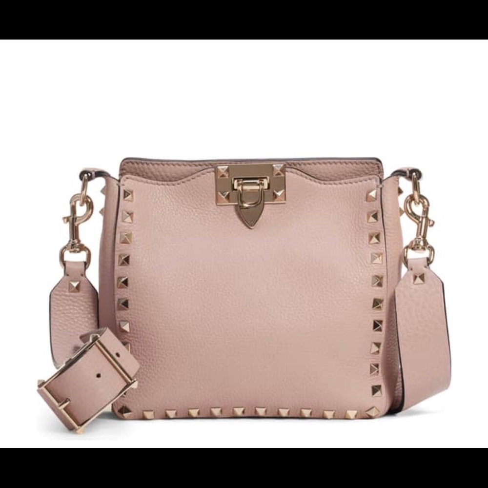 Valentino light pink small Rockstud hobo handbag